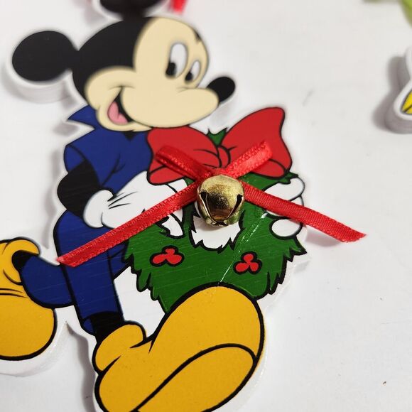 The Walt Disney Company Mickey & Minnie Mouse Vintage Wooden Ornaments SET OF 2 - Picture 3 of 9